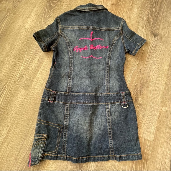 Vintage Apple Bottoms Sam’s Girl Large Denim Logo Womens Mini Dress - Picture 7 of 10
